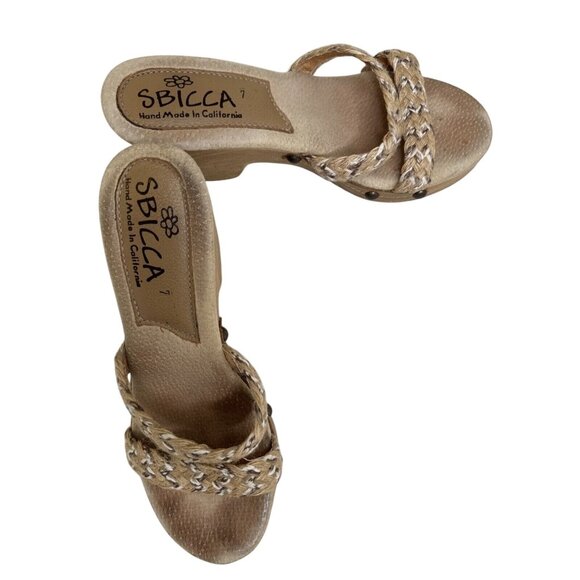 Sbicca Womens Handmade California Wedge Sandals Size 7 - Picture 2 of 6
